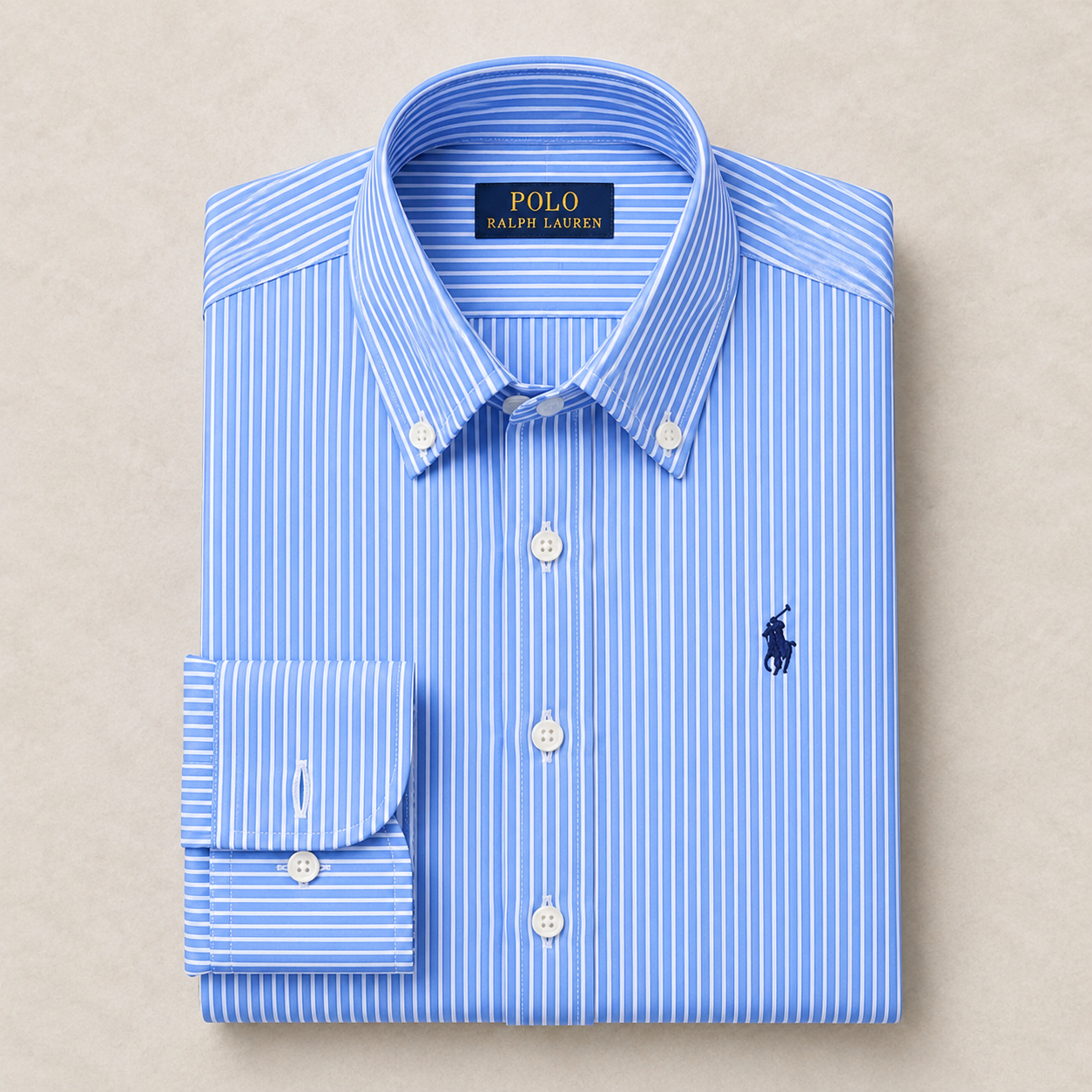 Custom Fit Striped Stretch Poplin Shirt (Colour: Light Blue/White)