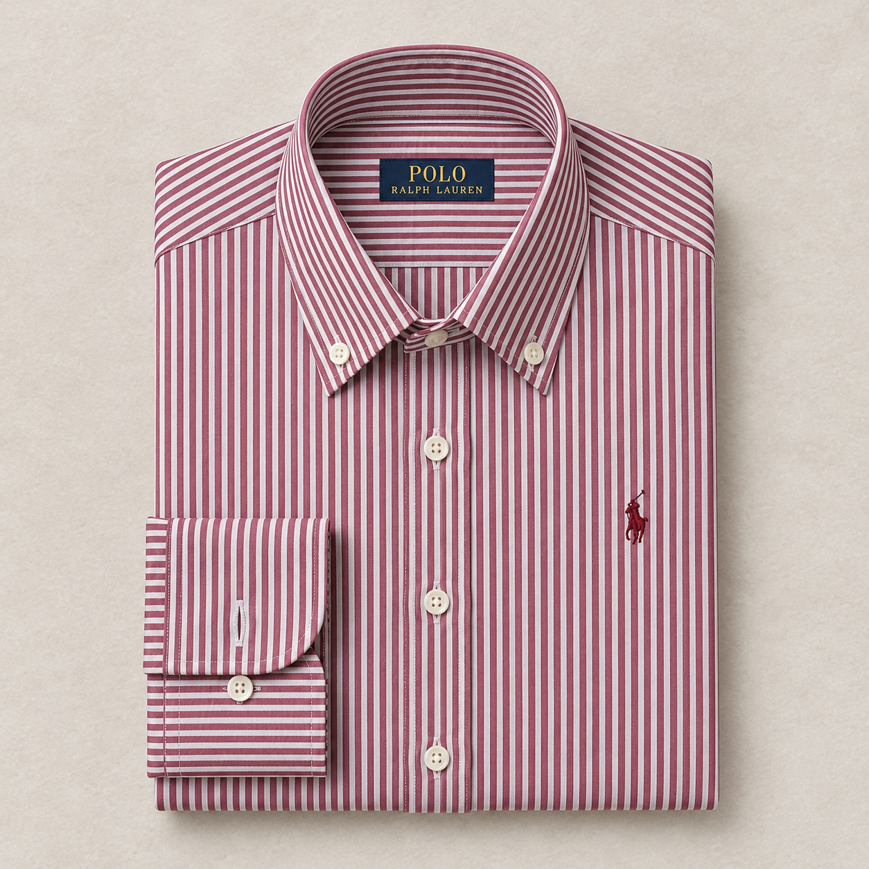 Custom Fit Striped Stretch Poplin Shirt (Colour: Wine White)