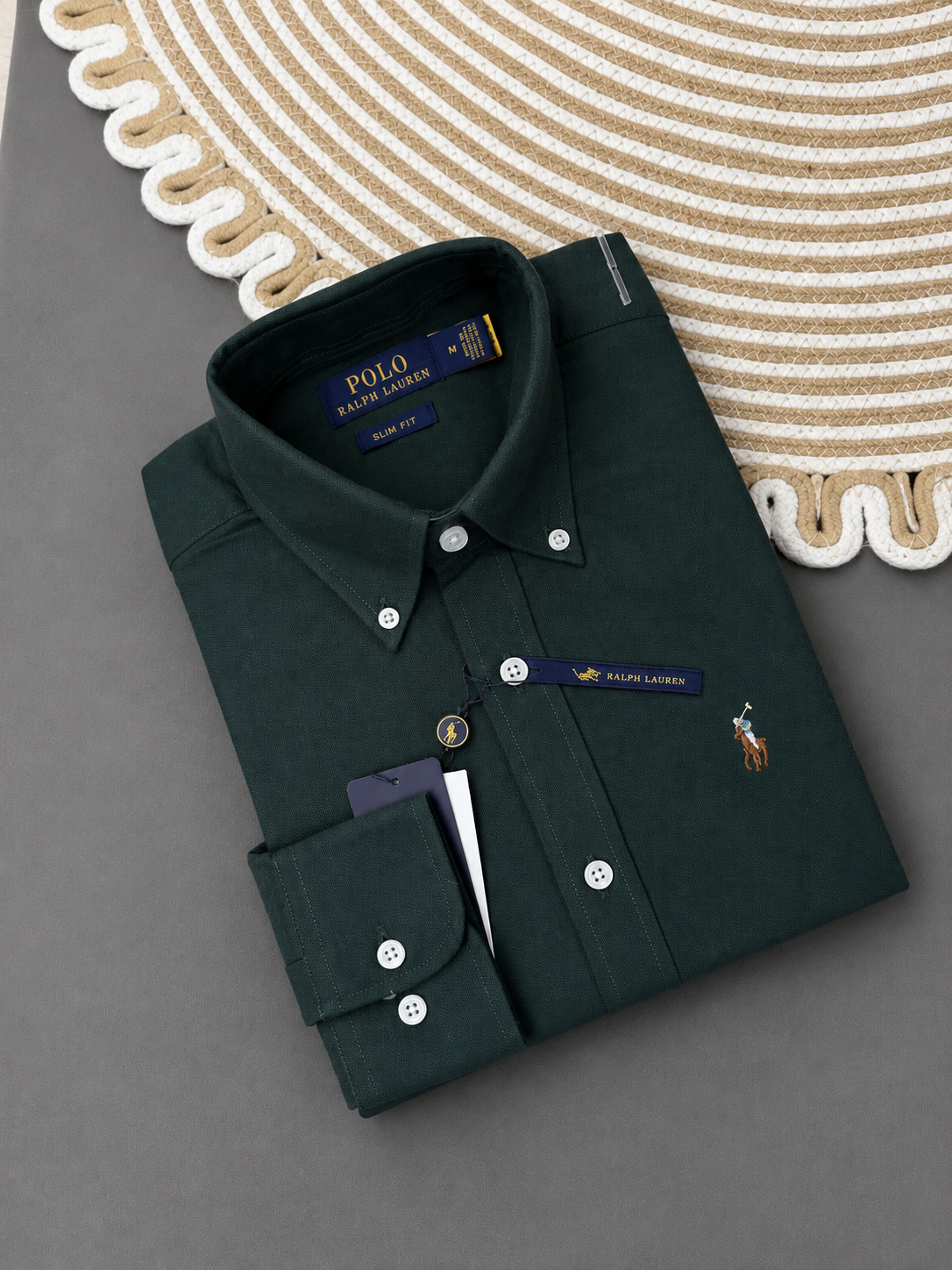 Regular Fit Garment-Dyed Oxford Shirt-Green