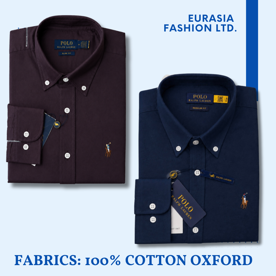 2 Pes Combo - Regular Fit Garment-Dyed Oxford Shirt-Maroon/ Navy Blue