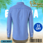 Mens Striped Shirt Business Casual Long Sleeve Shirt Korean Style Slim Mens Shirt - Image 2