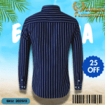 Mens Striped Shirt Business Casual Long Sleeve Shirt Korean Style Slim Mens Shirt - Image 2