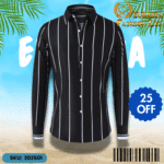 Mens Striped Shirt Business Casual Long Sleeve Shirt Korean Style Slim Mens Shirt