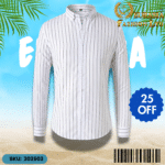 Mens Striped Shirt Business Casual Long Sleeve Shirt Korean Style Slim Mens Shirt