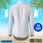 Mens Striped Shirt Business Casual Long Sleeve Shirt Korean Style Slim Mens Shirt - Image 2