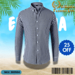 Mens Striped Shirt Business Casual Long Sleeve Shirt Korean Style Slim Mens Shirt