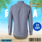 Mens Striped Shirt Business Casual Long Sleeve Shirt Korean Style Slim Mens Shirt - Image 2