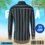 Mens Striped Shirt Business Casual Long Sleeve Shirt Korean Style Slim Mens Shirt - Image 2