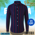 Mens Striped Shirt Business Casual Long Sleeve Shirt Korean Style Slim Mens Shirt