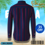 Mens Striped Shirt Business Casual Long Sleeve Shirt Korean Style Slim Mens Shirt - Image 2