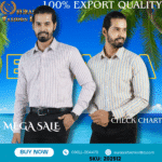 100% Export Quality Men's Striped Business Formal Long Sleeve Shirt (EEU) Style Slim Mens Shirt. (2 PCS)