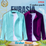 100% Cotton Oxford Long Sleeve Casual Shirt For Men’s (Only Shirt), Combo Pack 2 PCS
