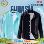 100% Cotton Oxford Long Sleeve Casual Shirt For Men’s (Only Shirt), Combo Pack 2 PCS
