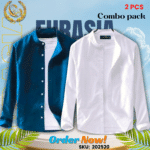 100% Cotton Oxford Long Sleeve Casual Shirt For Men’s (Only Shirt), Combo Pack 2 PCS