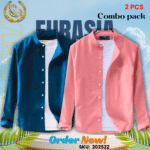 100% Cotton Oxford Long Sleeve Casual Shirt For Men’s (Only Shirt), Combo Pack 2 PCS