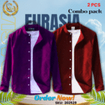 100% Cotton Oxford Long Sleeve Casual Shirt For Men’s (Only Shirt), Combo Pack 2 PCS