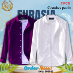 100% Cotton Oxford Long Sleeve Casual Shirt For Men’s (Only Shirt), Combo Pack 2 PCS