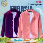 100% Cotton Oxford Long Sleeve Casual Shirt For Men’s (Only Shirt), Combo Pack 2 PCS