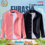 100% Cotton Oxford Long Sleeve Casual Shirt For Men’s (Only Shirt), Combo Pack 2 PCS