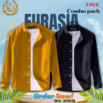 100% Cotton Oxford Long Sleeve Casual Shirt For Men’s (Only Shirt), Combo Pack 2 PCS