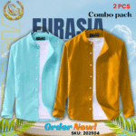 100% Cotton Oxford Long Sleeve Casual Shirt For Men’s (Only Shirt), Combo Pack 2 PCS