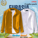 100% Cotton Oxford Long Sleeve Casual Shirt For Men’s (Only Shirt), Combo Pack 2 PCS