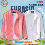 100% Cotton Oxford Long Sleeve Casual Shirt For Men’s (Only Shirt), Combo Pack 2 PCS