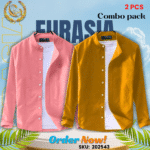 100% Cotton Oxford Long Sleeve Casual Shirt For Men’s (Only Shirt), Combo Pack 2 PCS