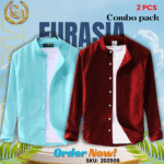 100% Cotton Oxford Long Sleeve Casual Shirt For Men’s (Only Shirt), Combo Pack 2 PCS
