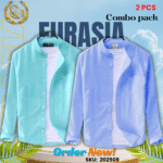 100% Cotton Oxford Long Sleeve Casual Shirt For Men’s (Only Shirt), Combo Pack 2 PCS