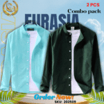 100% Cotton Oxford Long Sleeve Casual Shirt For Men’s (Only Shirt), Combo Pack 2 PCS
