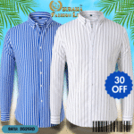 Mens Striped Shirt Business Casual Long Sleeve Shirt Korean Style Slim Mens Shirt