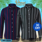 Mens Striped Shirt Business Casual Long Sleeve Shirt Korean Style Slim Mens Shirt