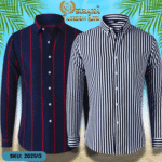 Mens Striped Shirt Business Casual Long Sleeve Shirt Korean Style Slim Mens Shirt