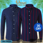 Mens Striped Shirt Business Casual Long Sleeve Shirt Korean Style Slim Mens Shirt