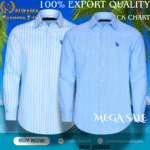 100% Export Quality Men's Striped Business Formal Long Sleeve Shirt (EEU) Style Slim Mens Shirt. (2 PCS)