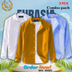 100% Cotton Oxford Long Sleeve Casual Shirt For Men’s (Only Shirt), Combo Pack 3 PCS