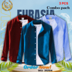 100% Cotton Oxford Long Sleeve Casual Shirt For Men’s (Only Shirt), Combo Pack 3 PCS