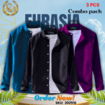 100% Cotton Oxford Long Sleeve Casual Shirt For Men’s (Only Shirt), Combo Pack 3 PCS