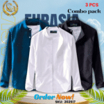 100% Cotton Oxford Long Sleeve Casual Shirt For Men’s (Only Shirt), Combo Pack 3 PCS