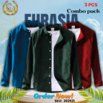 100% Cotton Oxford Long Sleeve Casual Shirt For Men’s (Only Shirt), Combo Pack 3 PCS