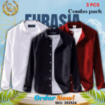 100% Cotton Oxford Long Sleeve Casual Shirt For Men’s (Only Shirt), Combo Pack 3 PCS