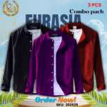 100% Cotton Oxford Long Sleeve Casual Shirt For Men’s (Only Shirt), Combo Pack 3 PCS
