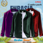 100% Cotton Oxford Long Sleeve Casual Shirt For Men’s (Only Shirt), Combo Pack 3 PCS