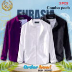 100% Cotton Oxford Long Sleeve Casual Shirt For Men’s (Only Shirt), Combo Pack 3 PCS