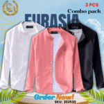 100% Cotton Oxford Long Sleeve Casual Shirt For Men’s (Only Shirt), Combo Pack 3 PCS