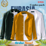 100% Cotton Oxford Long Sleeve Casual Shirt For Men’s (Only Shirt), Combo Pack 3 PCS