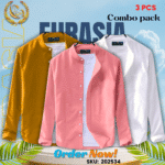 100% Cotton Oxford Long Sleeve Casual Shirt For Men’s (Only Shirt), Combo Pack 3 PCS