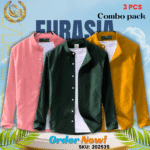 100% Cotton Oxford Long Sleeve Casual Shirt For Men’s (Only Shirt), Combo Pack 3 PCS