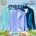 100% Cotton Oxford Long Sleeve Casual Shirt For Men’s (Only Shirt), Combo Pack 3 PCS